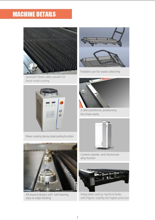 1000W 2000W Fiber Sheet Metal Laser Cutting Machine Price