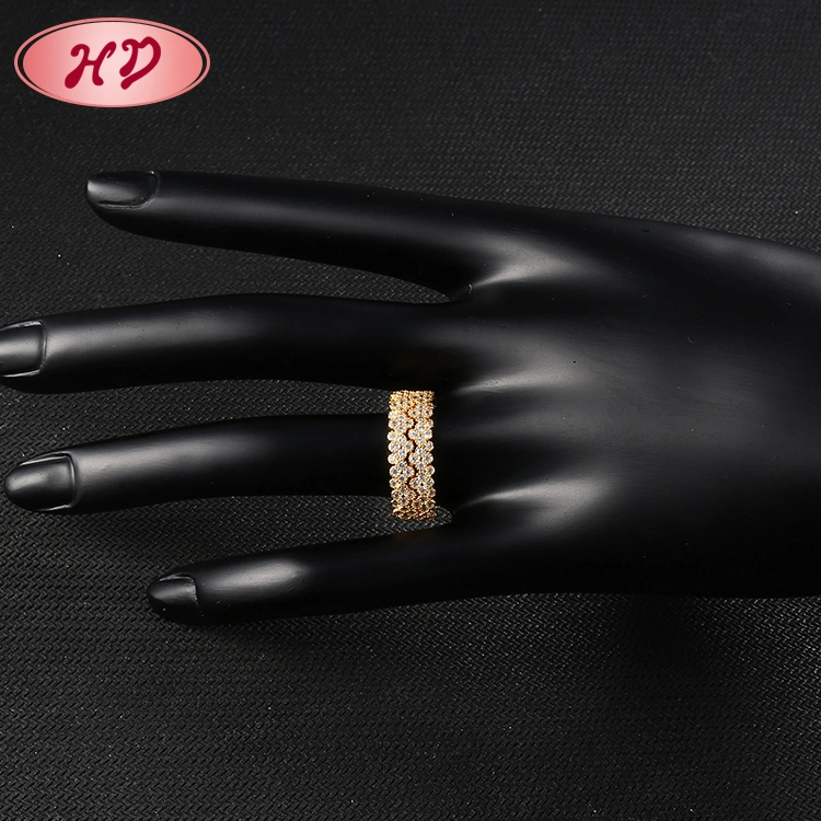 Fashion Women Silver 18K Gold Plated Stainless Steel Wedding Engagement Finger Rings Jewelry Design