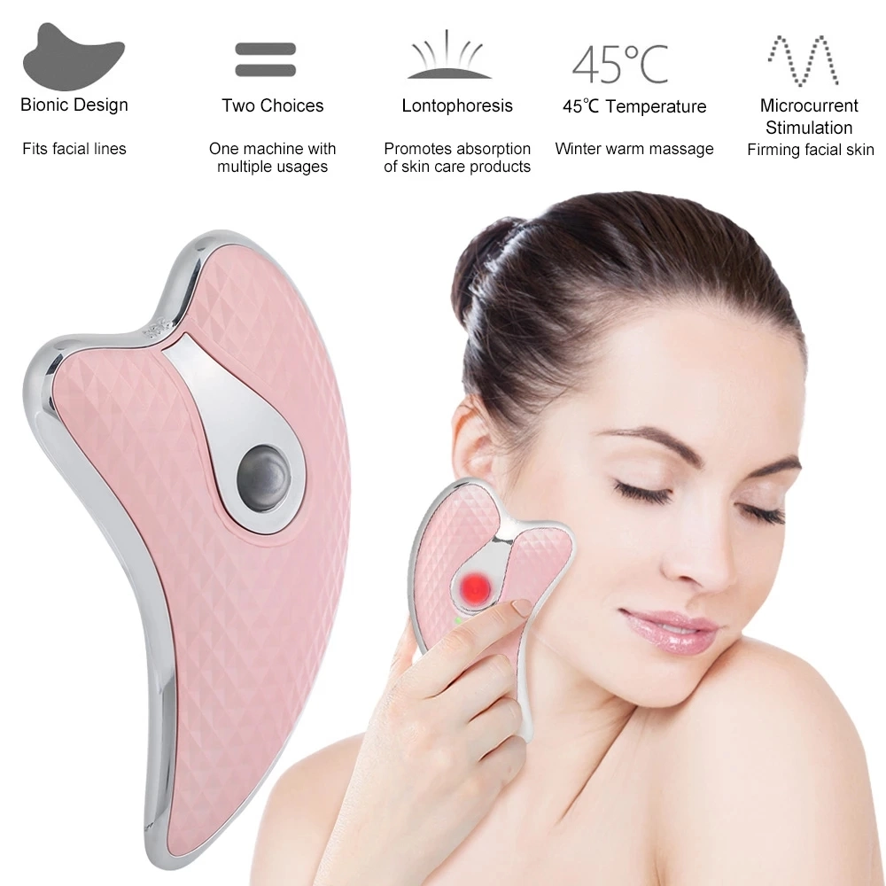 Factory Wholesale Guasha Scraping Facial Massager LED Light Microcurrent skin rejuvenation Electric Body Massage Machine Face Lifting Slimming