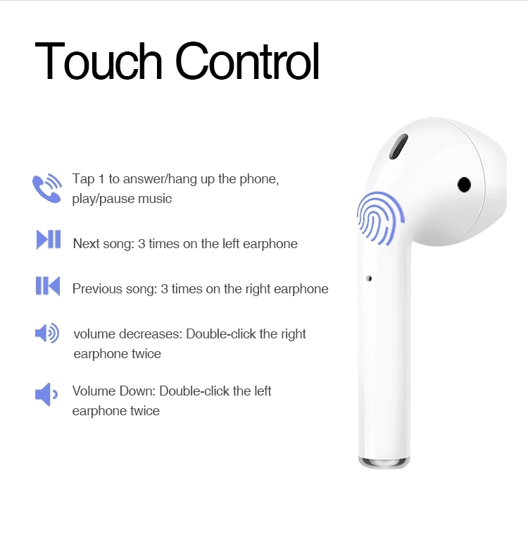 Wireless Bluetooth 5.0 Earphone Tws I12 Touch Control Earbuds Pop-up Touch Sensor Control Volume