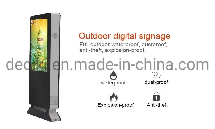 65inch Outdoor Flexible LCD Screen Commercial Screen Advertising Display with Moving Floor Stand