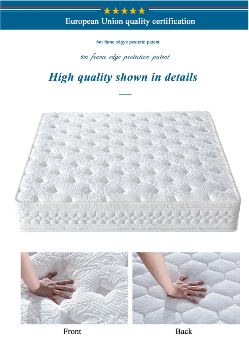 Manufacturers in China Luxury Hilton Hotel Bed Mattress 8 Inch High Density Sponge Soft Hard Breathable