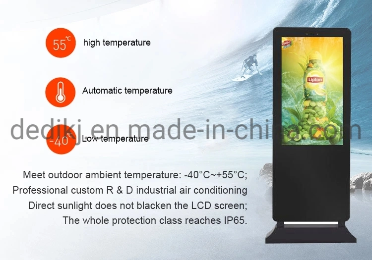 65inch Outdoor Flexible LCD Screen Commercial Screen Advertising Display with Moving Floor Stand