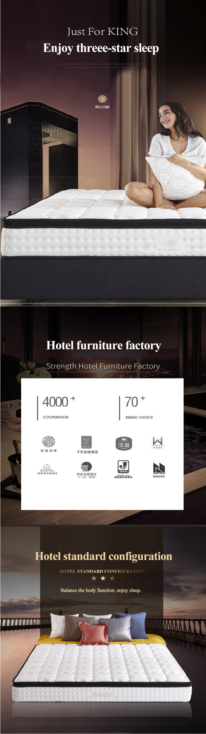 China Factory Supply Fashion Home Furniture Comfortable Bund Bed Foam Mattress