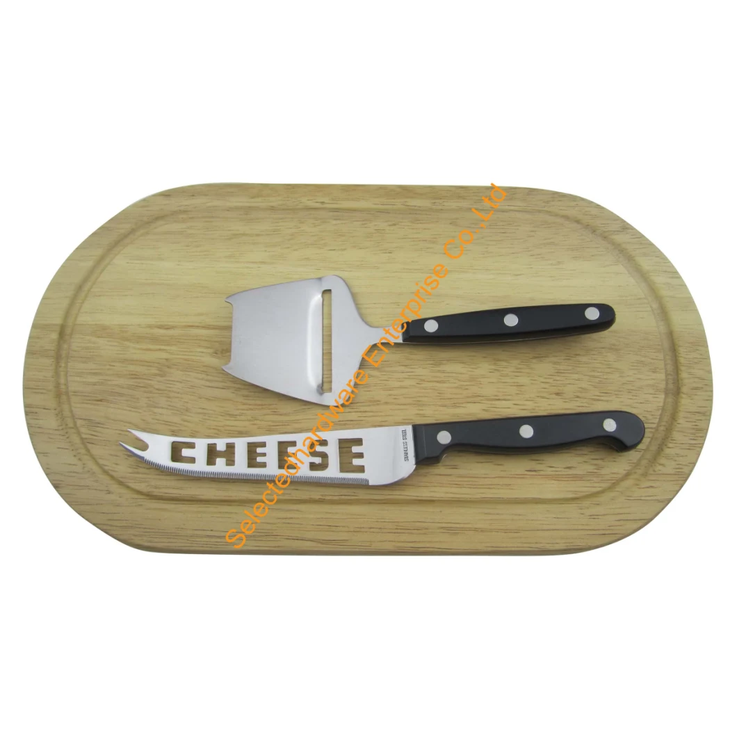 Cheese Plane and Cheese Knife with Oval Wooden Cutting Board