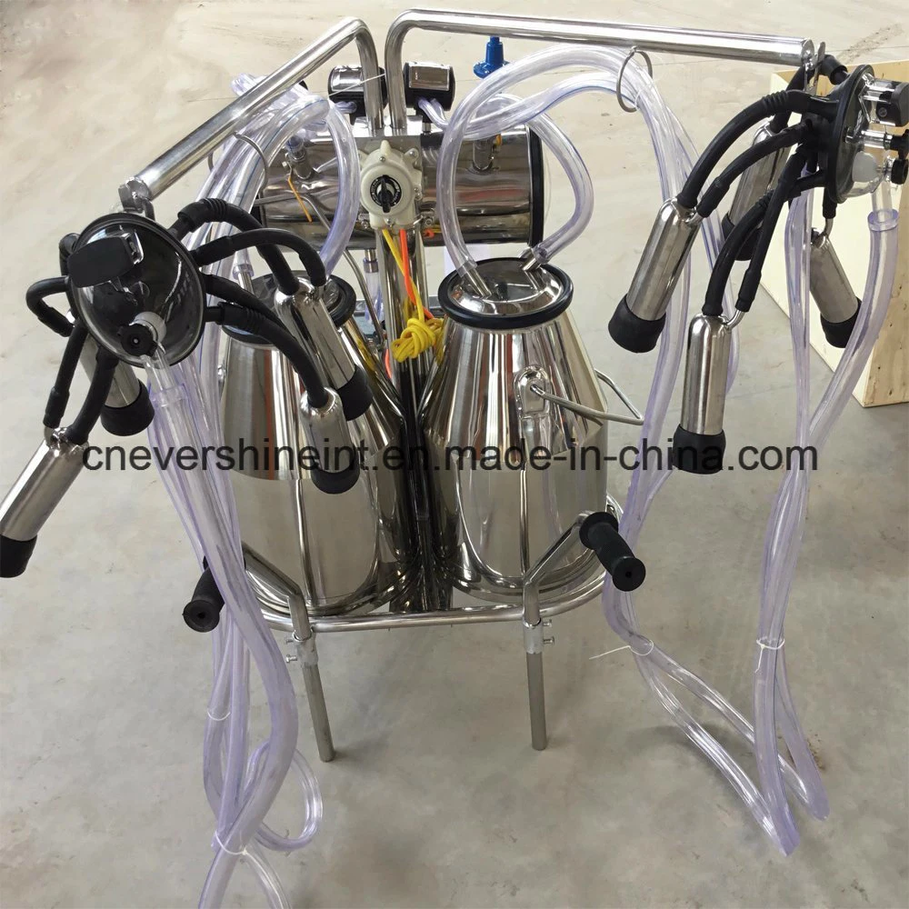 Electrical Milking Machine Double Buckets Vacume Pump