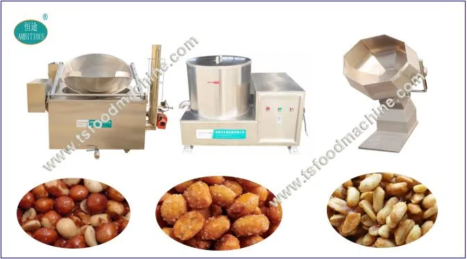 Automatic Peanut Frying Deoiling and Seasoning Machine