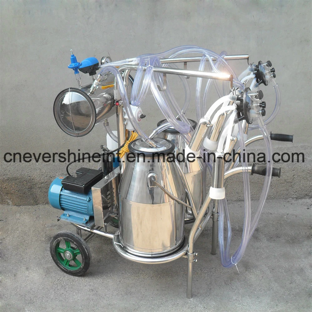 Milking Machine with Double Buckets for Cow, Sheep, Goat