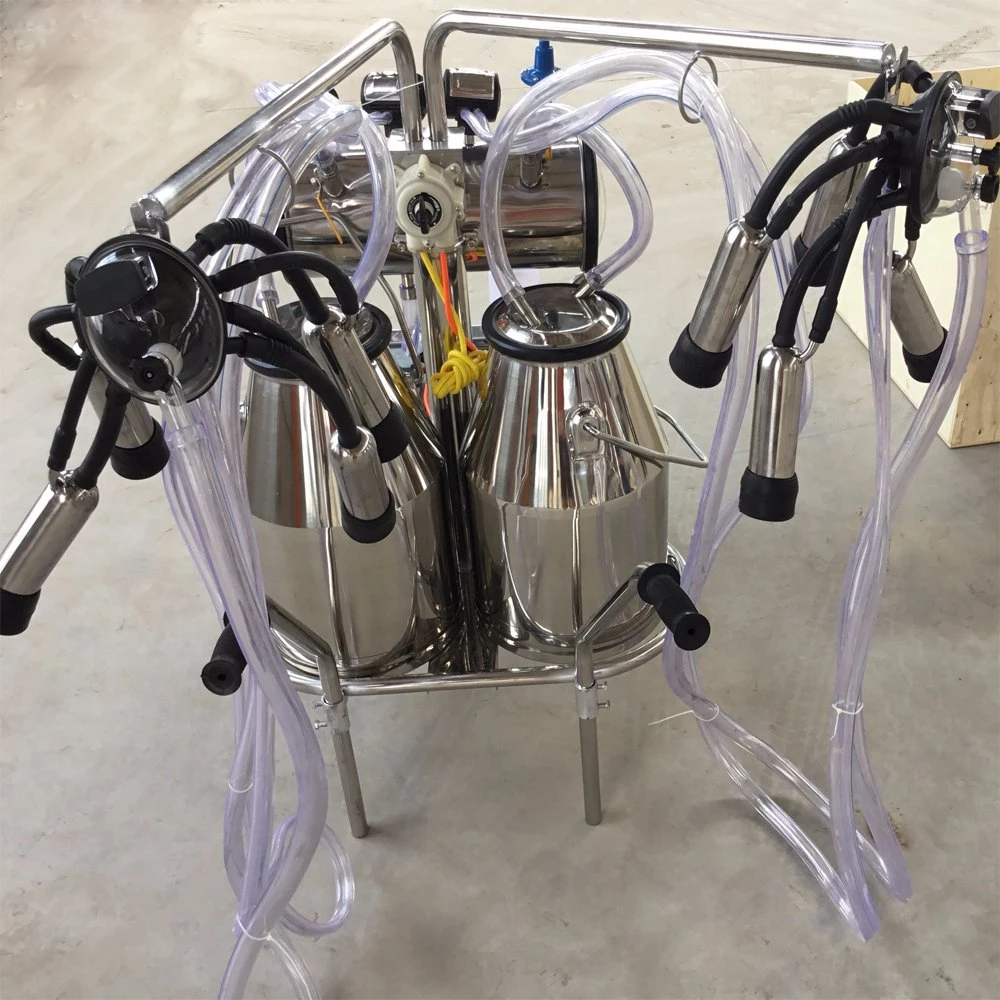 Electric Automatic Milker Double Buckets Vacuum Pump Milking Machine