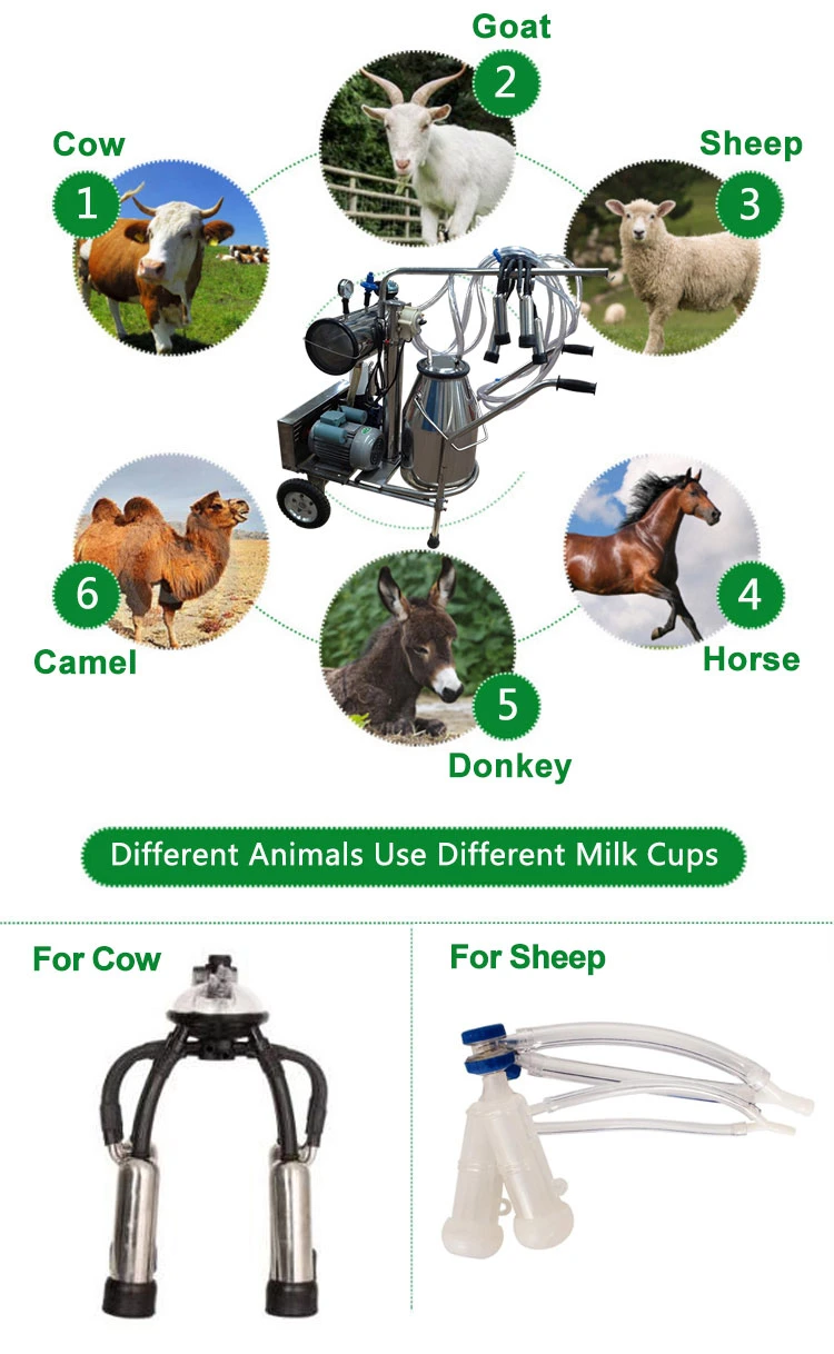 Agricultural Machinery Automatic Portable Vacuum Pump Cow Milking Machine