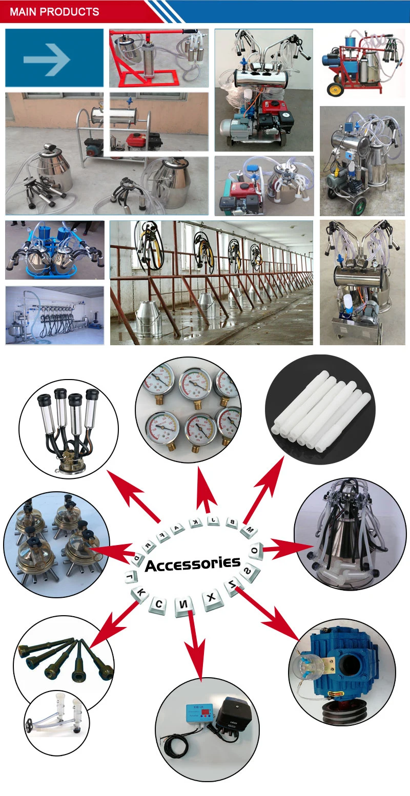 Milking Machine with Double Buckets for Cow, Sheep, Goat