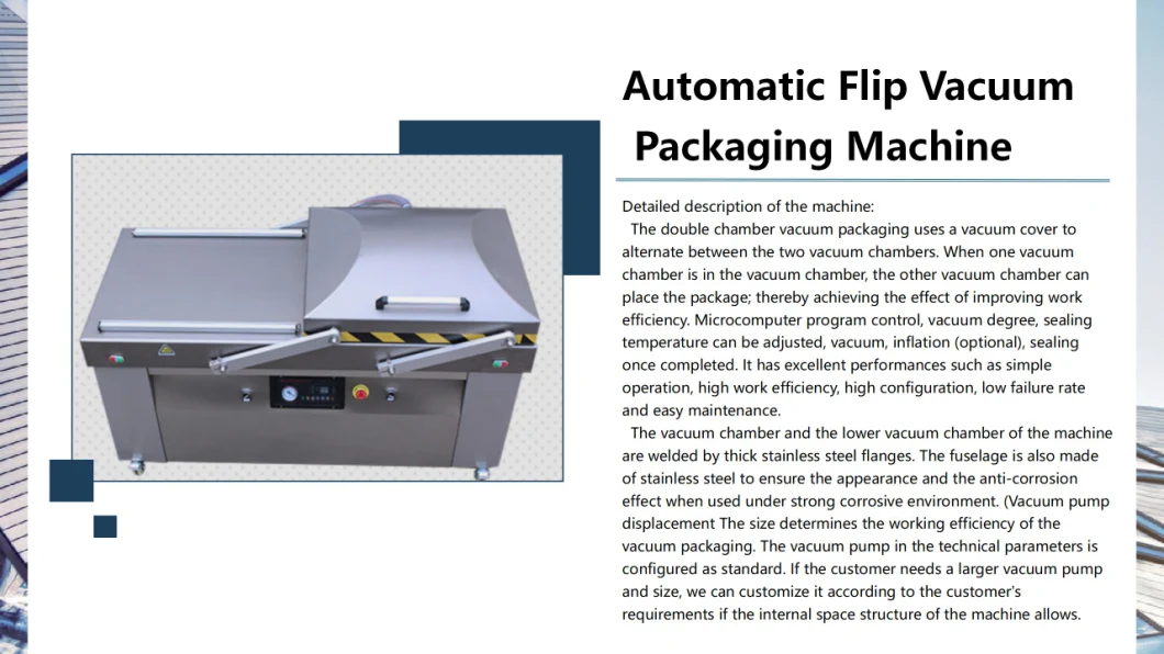 Vacuum Packaging Machine Packing Machine Double-Chamber Vacuum Packaging Machine Vacuum Sealing Machine Multifunctional Packaging Machine