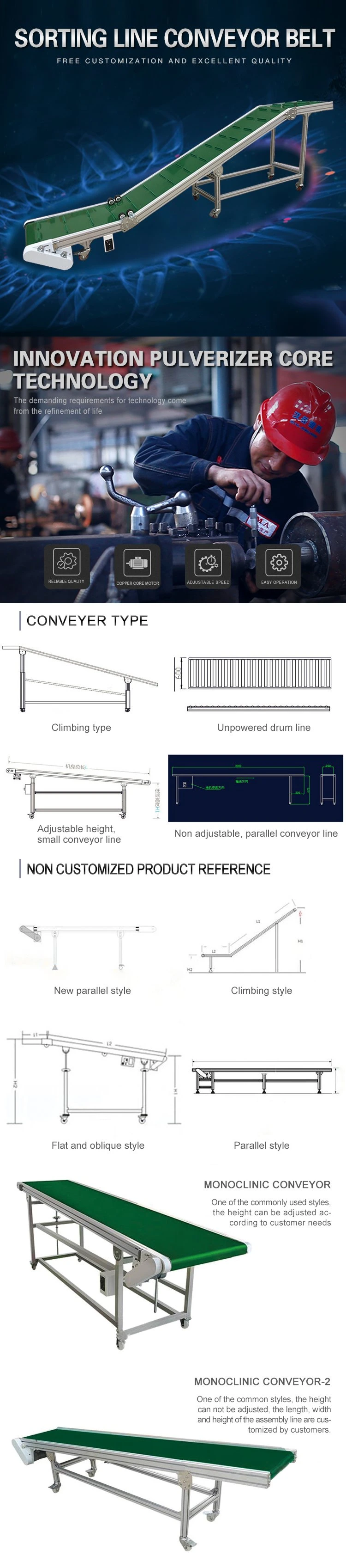 Automatic Stone/Chip Inclined Belt Conveyor System