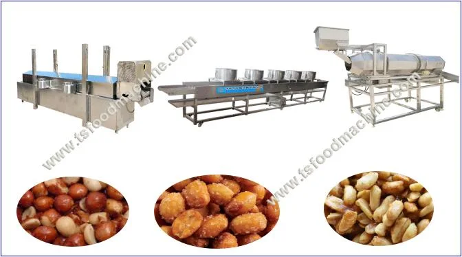 Automatic Peanut Frying Deoiling and Seasoning Machine