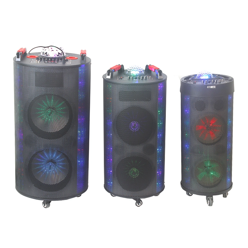 New Party Karaoke Bt Speakers Colorful LED Cylinder Super Bass