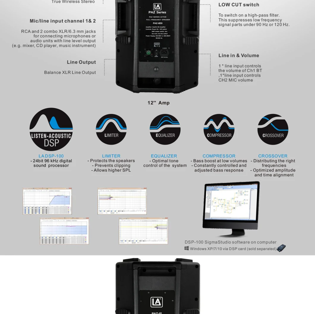 Paz-12D1 2-Way Full Range Speaker Professional Speaker