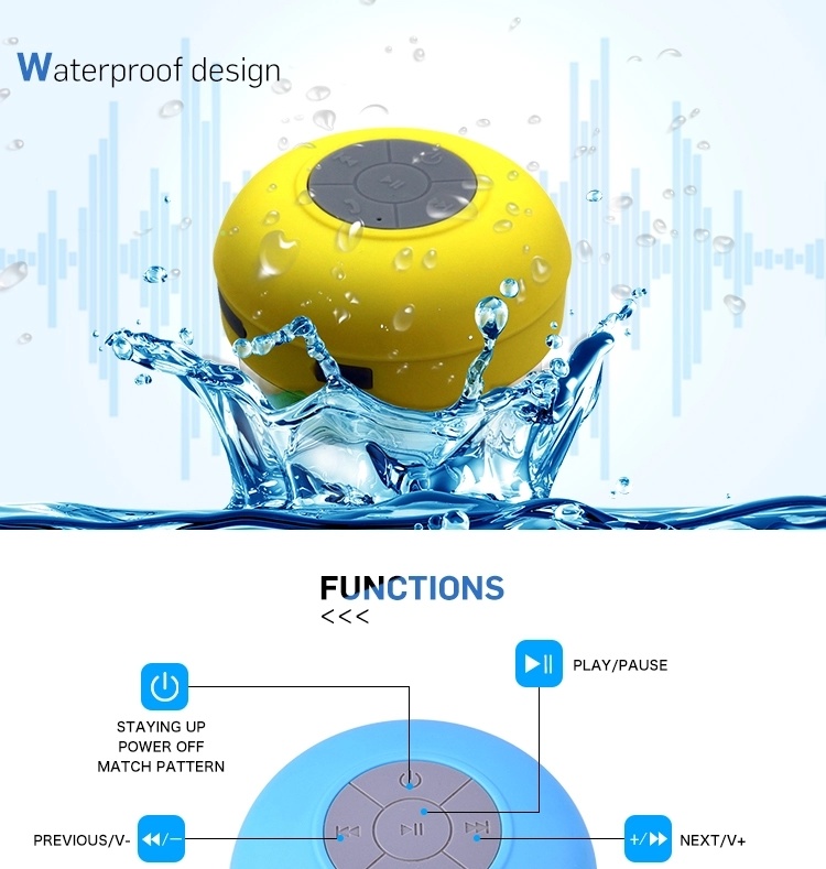 Wholesale Price Ipx4 Waterproof Sucker Shower Bluetooth Speaker Portable Mobile Phone Wireless Mini Speaker (BTS06)