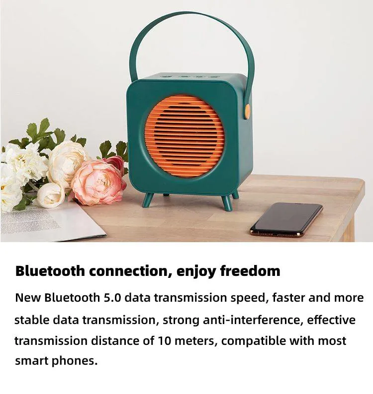 Bluetooth 5.0 Retro Outdoor Portable Speaker Wireless Stereo 3D Bass Surround Sound Loudspeaker