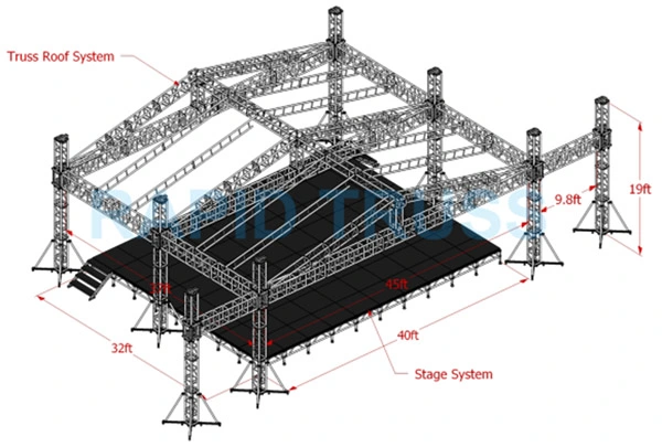 Stage Equipment DJ Equipment Speaker System Light Entertainment Event Aluminum Spigot Frame Truss