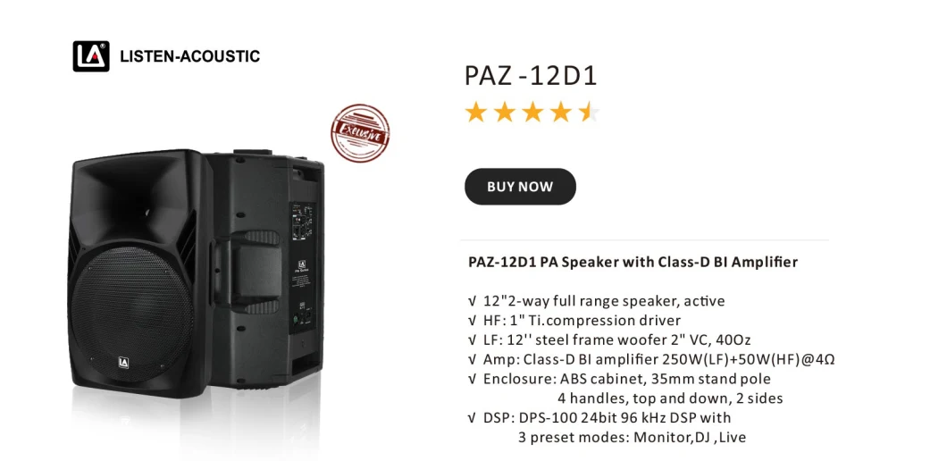 Paz-12D1 2-Way Full Range Speaker Professional Speaker