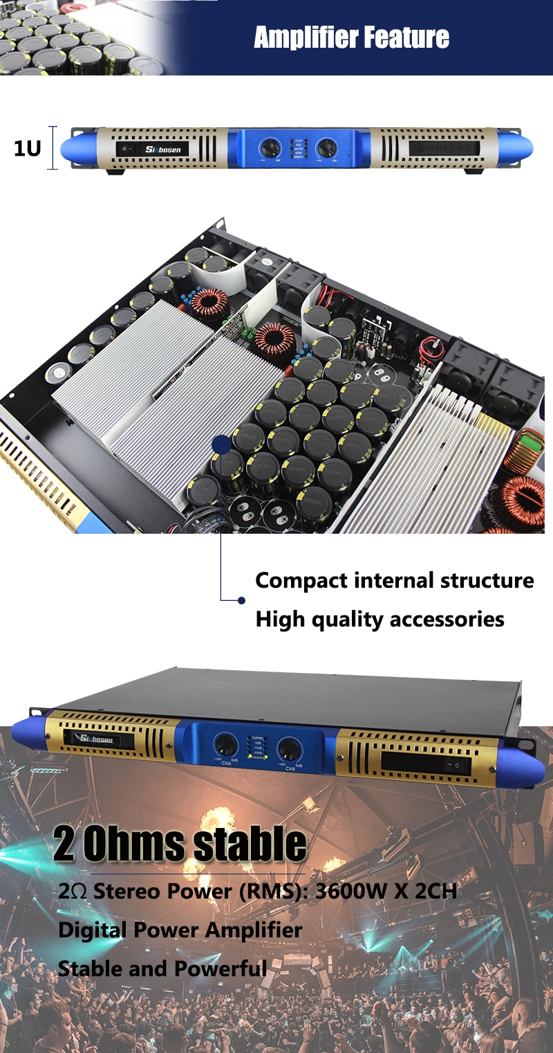 Power Mixer Amplifier System H-1700 Amplifier 2800 Watts Professional Power Digital Amplifier