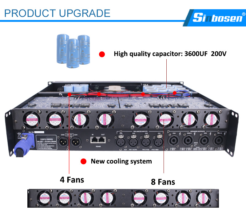 4CH 10000W DSP Amplifier Power Mixer Amplifier Digital Power Amplifier DSP22000q