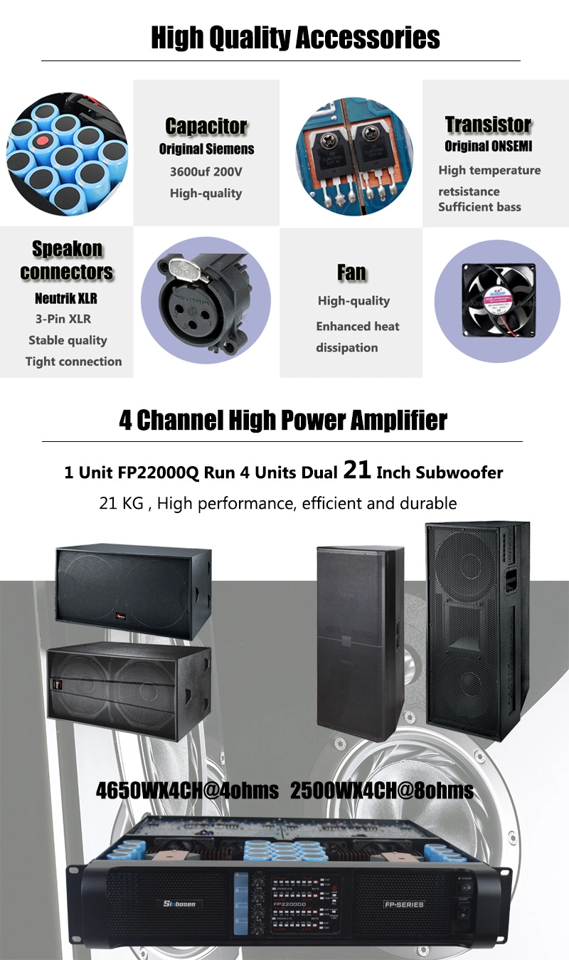 Sinbosen 5000 Watts Professional Power Amplifier Fp22000q Audio Amplifier Circuit Power Amplifier