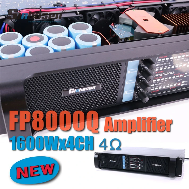 Sinbosen 2019 New Power Amplifier 1000 Watt Fp8000q PA System Professional Audio Amplifier