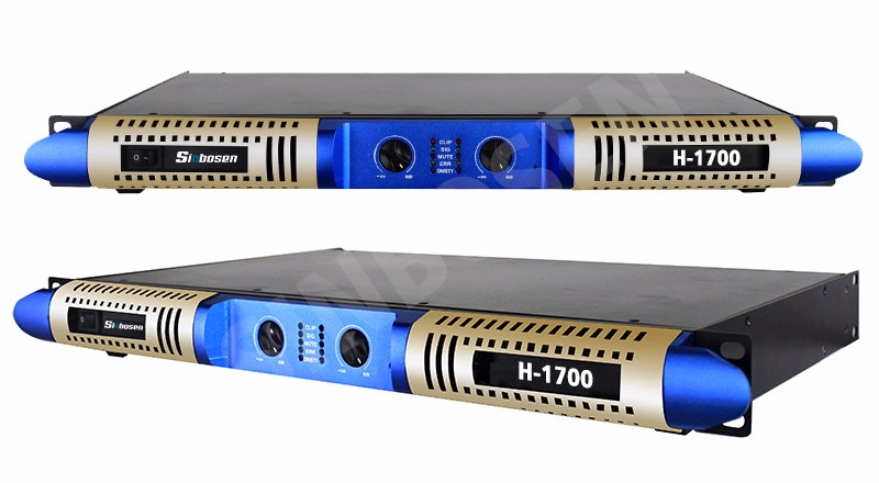 Stable Operation in 2 Ohm Digital Stereo Echo Mixing Amplifier H-1700 Professional 1u Amplifier