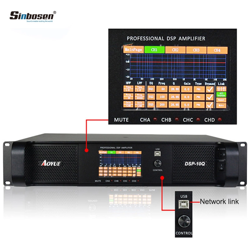 Sinbosen DJ Amplifier Price Power DSP10000q Professional Disco Stage Power Amplifier DSP