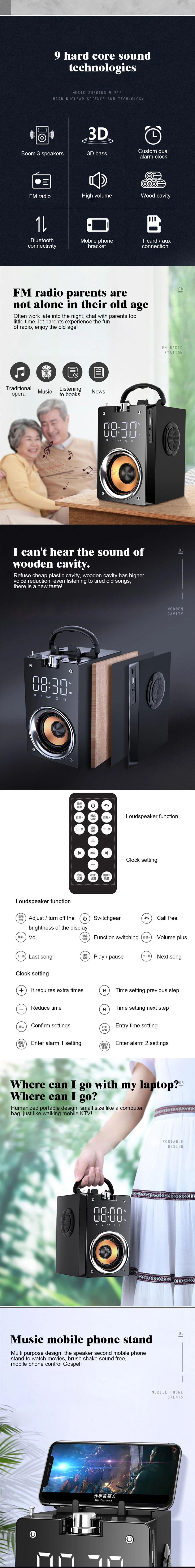 Big Power Bluetooth Speaker Wireless Subwoofer Large Volume Outdoor Square Dance Disco Speaker