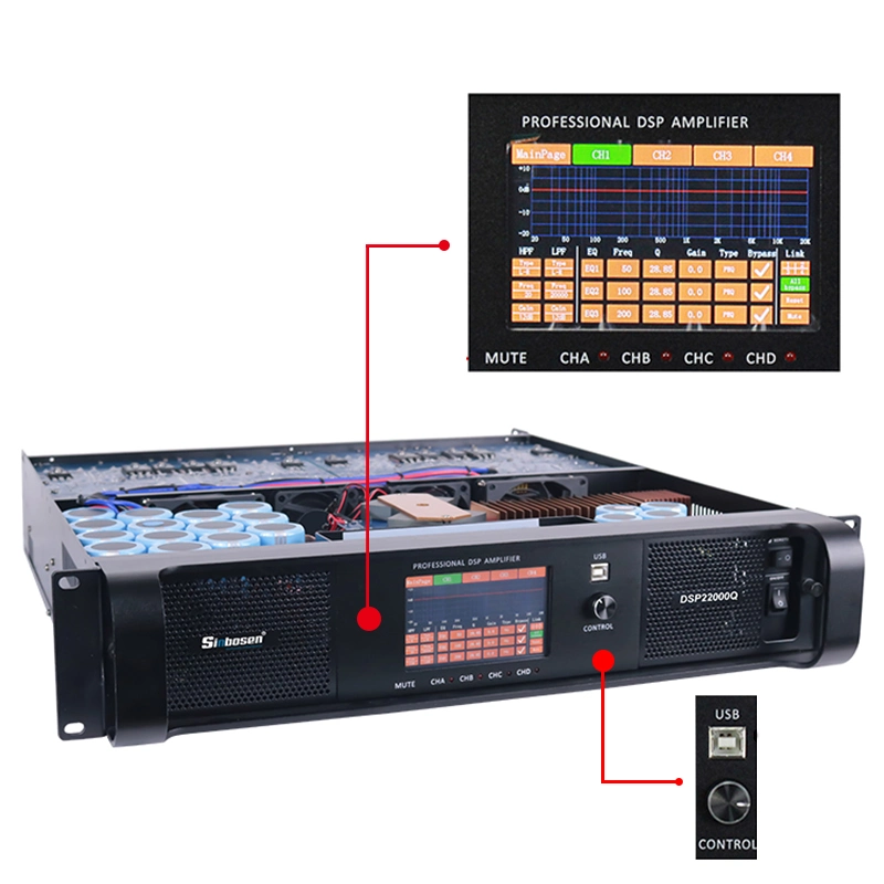 Professional Amplifier DSP Module DSP22000q High Power Amplifier 4 Channel DSP Amplifier