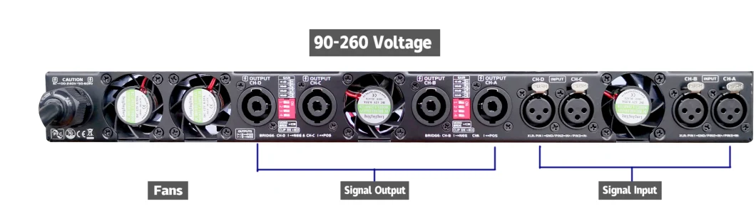 2000watts Big Power Amplifier 1u Class D Professional Power Amplifier for KTV, Bar, Club