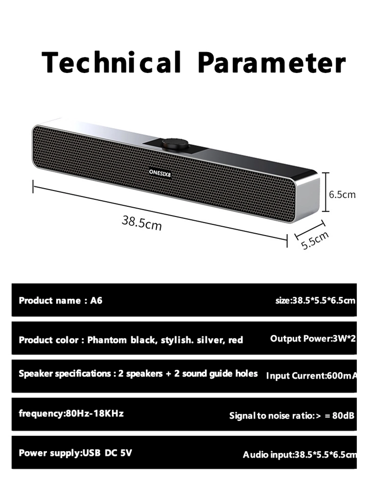 Double Bass Diaphragm Surround Sound Bar Speaker for TV with Home Theater Soundbar Bluetooth Speaker Wireless