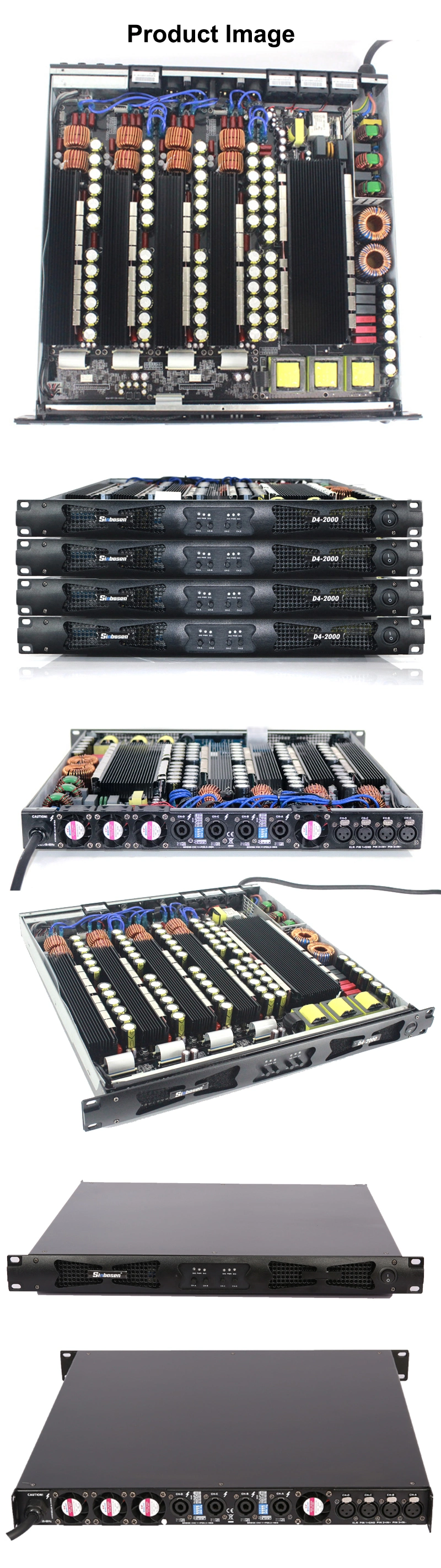 Sinbosen Mixer Amplifier D4-2000 Professional Digital Power Amplifier for Stage Sound System