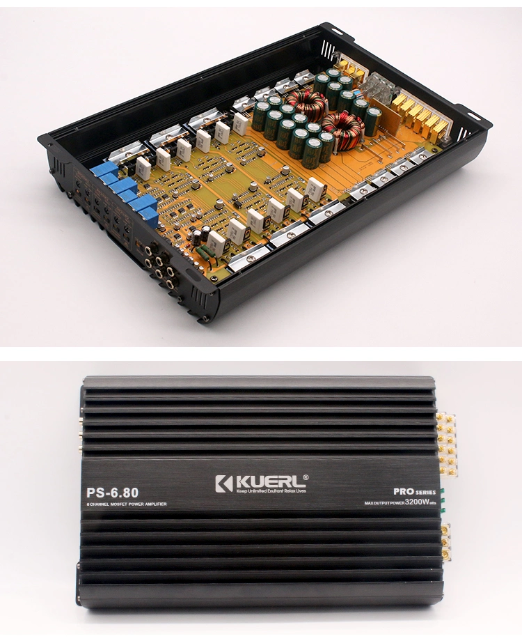 High-Quality Car Audio Power Amplifier 12V, Car Audio Modified Six-Channel Amplifier, Professional Car Amplifier