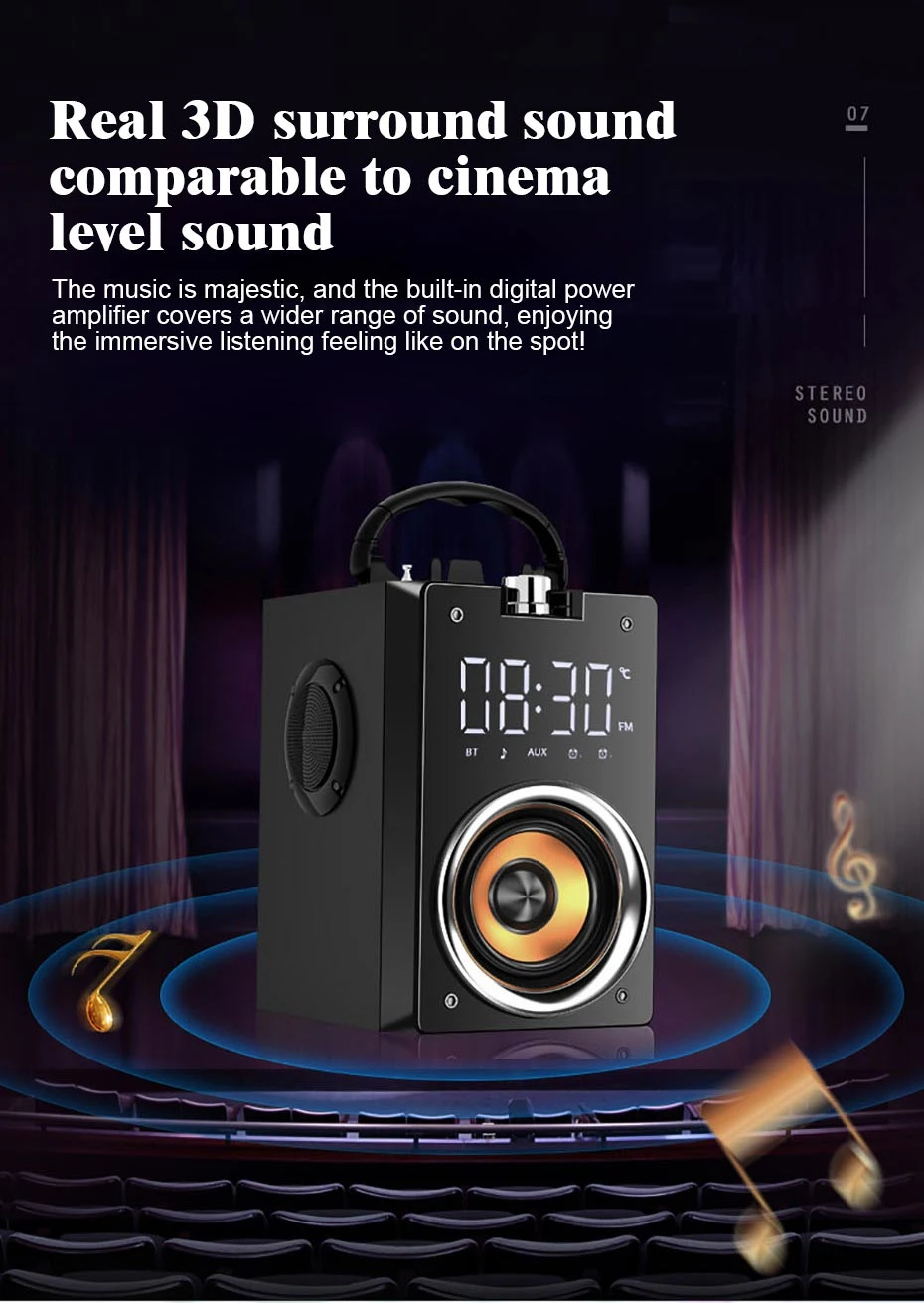 Big Power Bluetooth Speaker Wireless Subwoofer Large Volume Outdoor Square Dance Disco Speaker