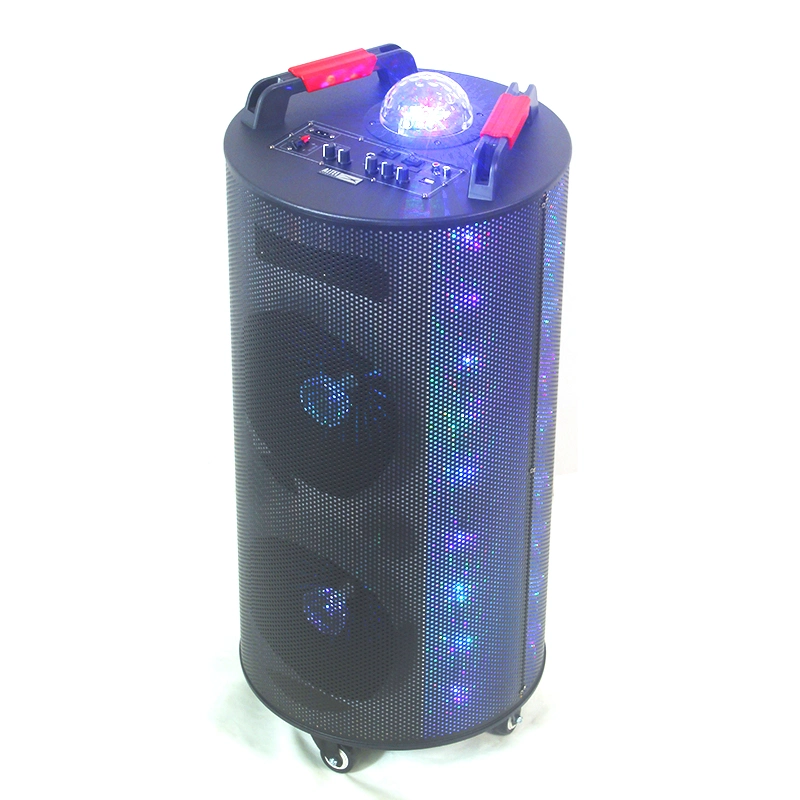 New Party Karaoke Bt Speakers Colorful LED Cylinder Super Bass