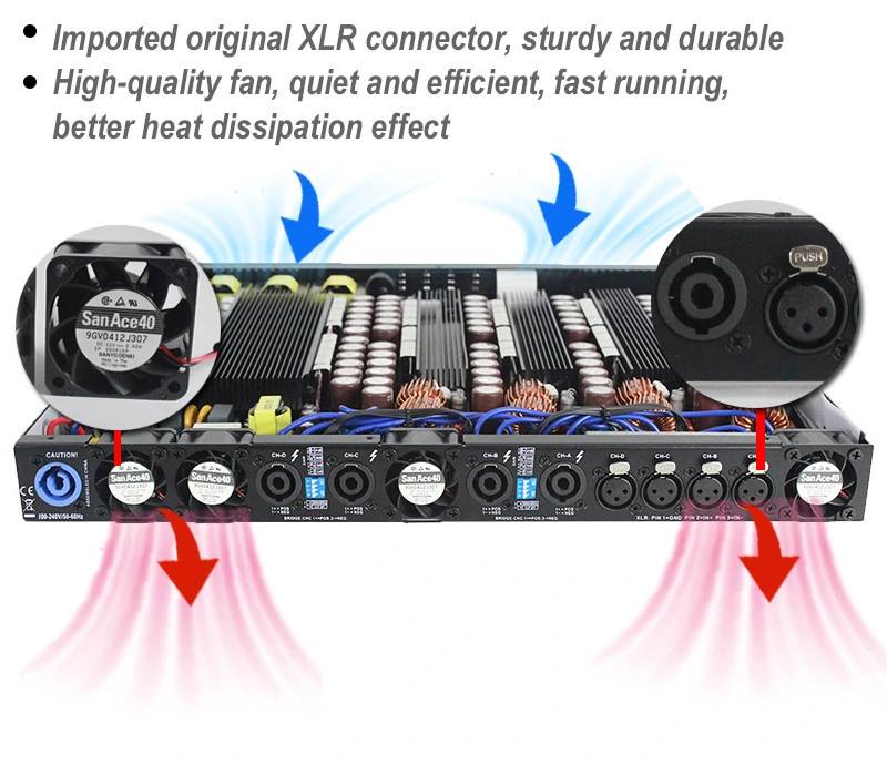 Professional Power Amplifier Board D4-2500 Amplifier 5000 Watt Price 4 Channel Power Amplifier