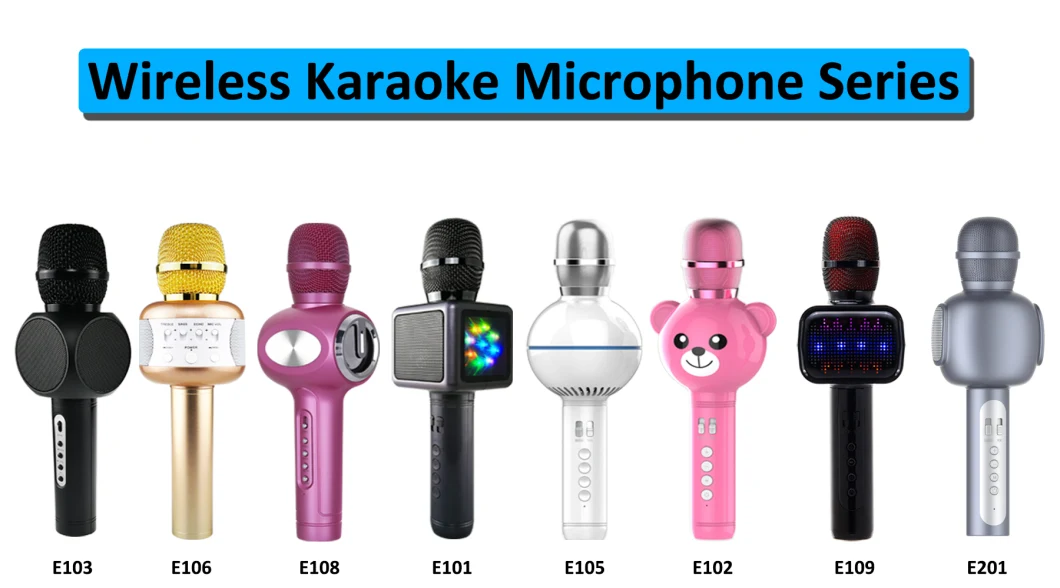 Wireless Dynamic Microphone Karaoke Blue Tooth Speaker for Home KTV