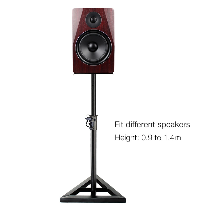 1.4m Classic Black Floor Adjustable Bookshelf Speaker Stand for Studio Monitor Speaker