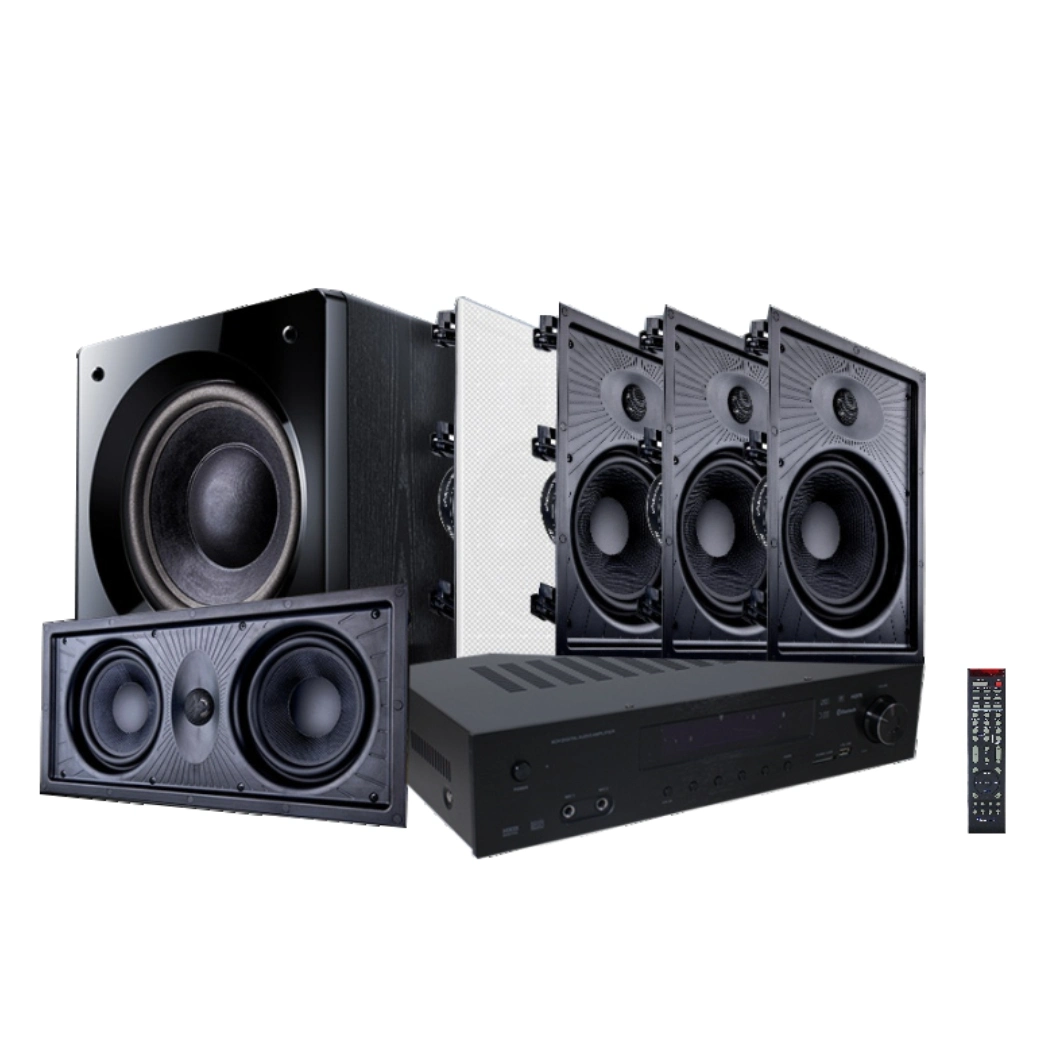 5.1 Home Theater System with Bluetooth Amplifier and in Wall Speaker Subwoofer Speakers for Living Room