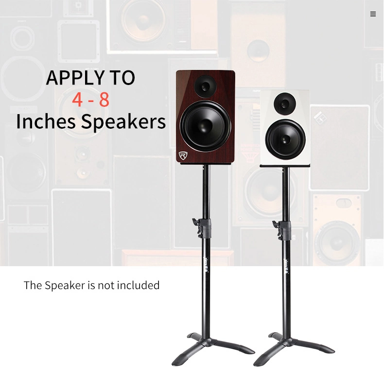 Metal Auto Locking Black Floor Adjustable Studio Monitor Speaker Stand for Bookshelf Speaker