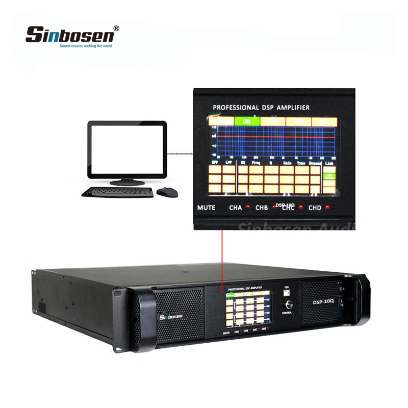 Sinbosen DJ Amplifier Price Power DSP10000q Professional Disco Stage Power Amplifier DSP