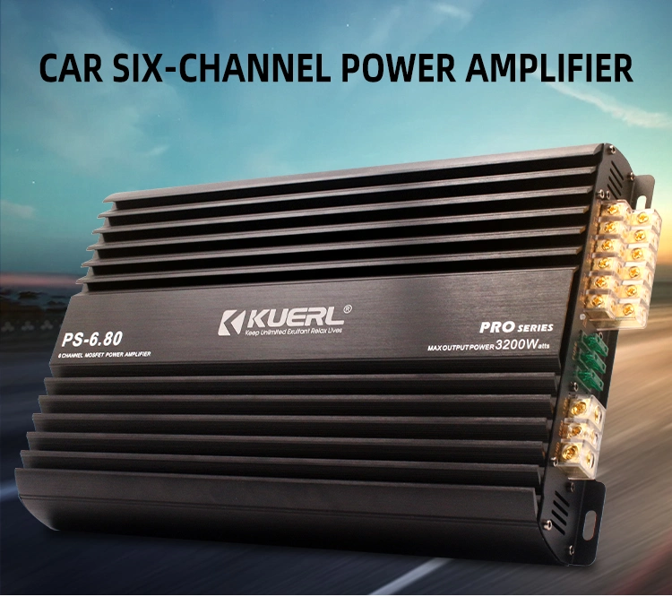 High-Quality Car Audio Power Amplifier 12V, Car Audio Modified Six-Channel Amplifier, Professional Car Amplifier