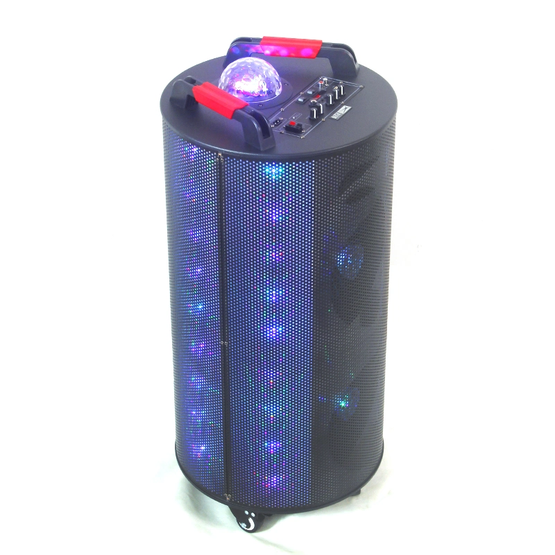 New Party Karaoke Bt Speakers Colorful LED Cylinder Super Bass