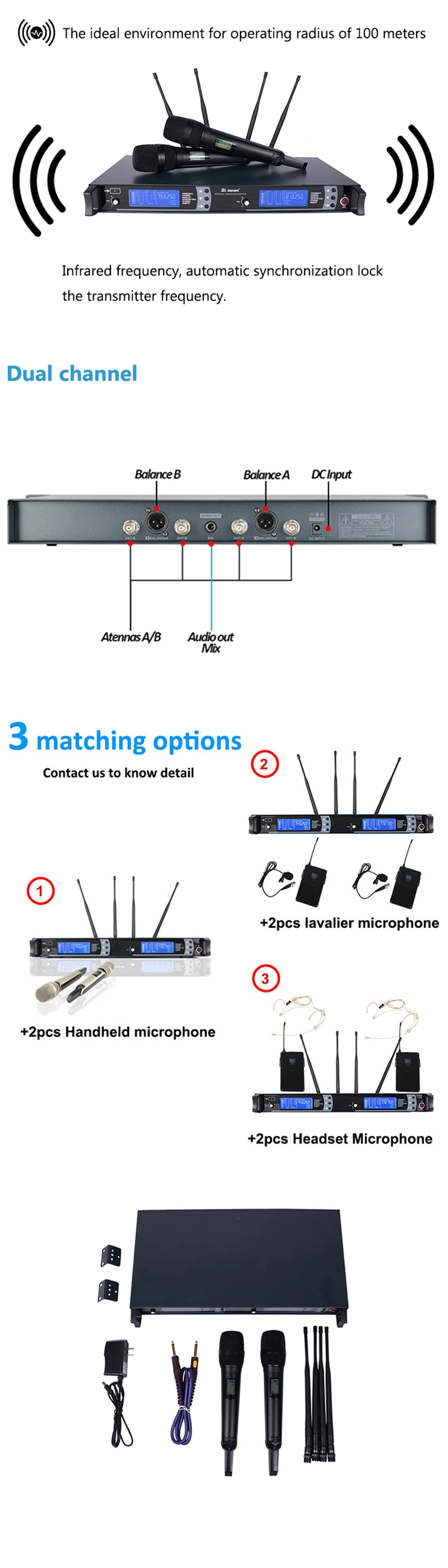 Amplifier Speaker DJ Fp10000q 2100wx4CH Power Amplifier with Skm9000 Wireless Microphone