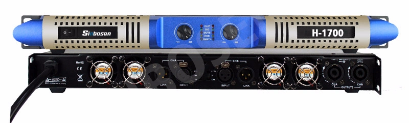 Stable Operation in 2 Ohm Digital Stereo Echo Mixing Amplifier H-1700 Professional 1u Amplifier