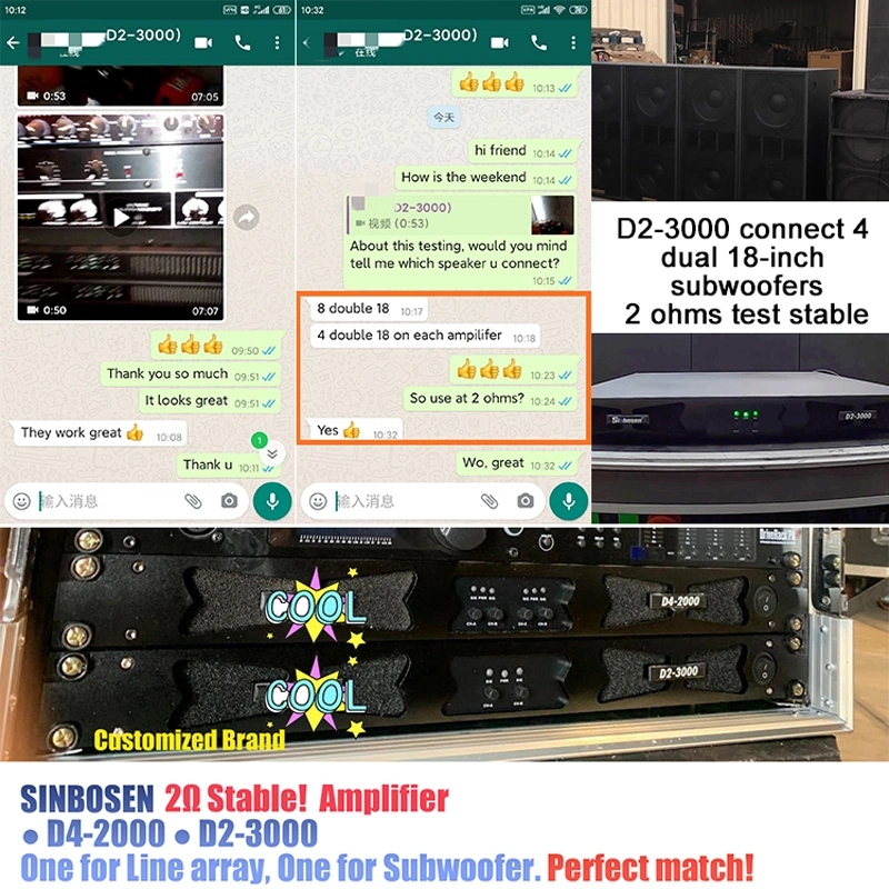 Sinbosen Professional D4-2000 4 Channels 4670W Professional Digital Karaoke Mixer Power Amplifier