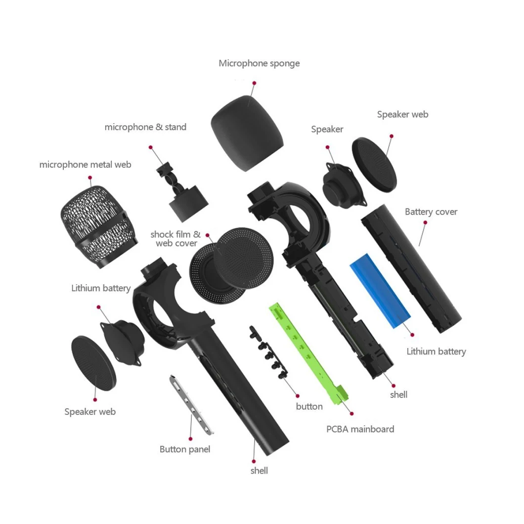 Wireless Karaoke Microphone Built in Bluetooth Speakers